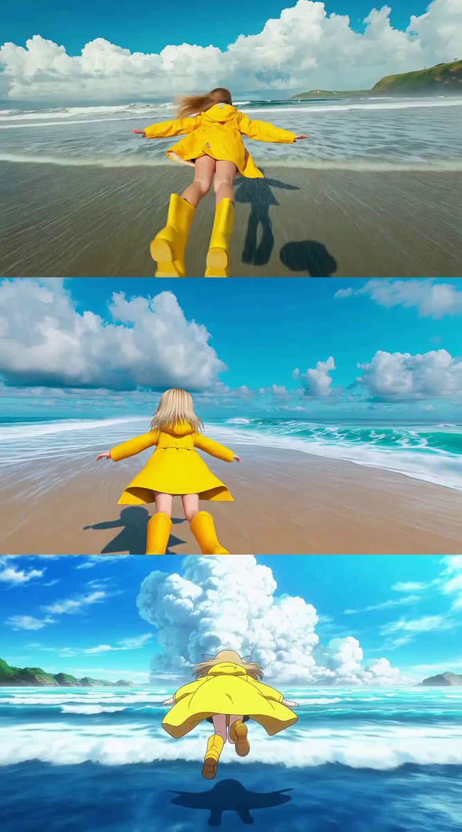 Little Girl Running on the Beach