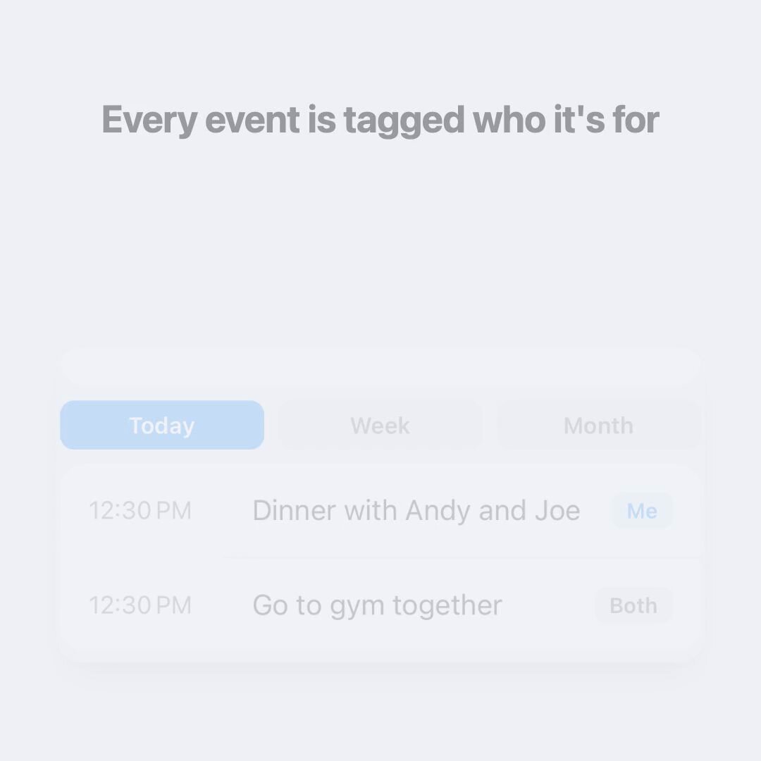 This is a screenshot of a calendar app showing a list of events